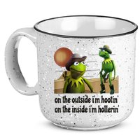 On The Outside I'm Hootin On The Inside I'm Hollerin 15oz Campfire Ceramic Mug