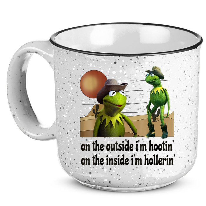 On The Outside I'm Hootin On The Inside I'm Hollerin 15oz Campfire Ceramic Mug