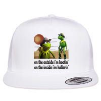On The Outside I'm Hootin On The Inside I'm Hollerin Flat Bill Trucker Hat
