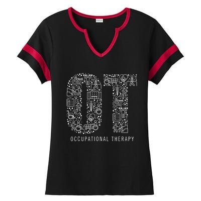 Occupational Therapy OT Month Therapist Art Idea Ladies Halftime Notch Neck Tee