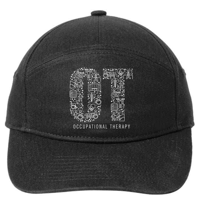 Occupational Therapy OT Month Therapist Art Idea 7-Panel Snapback Hat