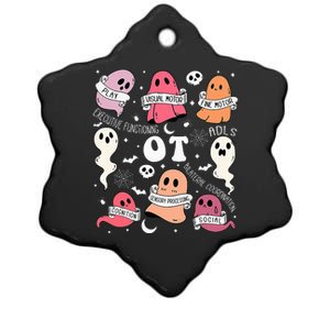 Occupational Therapy OT OTA Halloween Spooky Cute Ghosts Ceramic Star Ornament