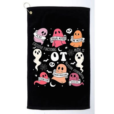 Occupational Therapy OT OTA Halloween Spooky Cute Ghosts Platinum Collection Golf Towel