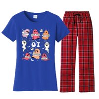 Occupational Therapy OT OTA Halloween Spooky Cute Ghosts Women's Flannel Pajama Set