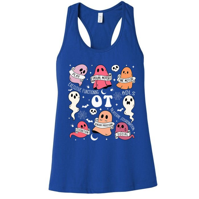 Occupational Therapy OT OTA Halloween Spooky Cute Ghosts Women's Racerback Tank