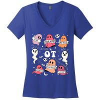 Occupational Therapy OT OTA Halloween Spooky Cute Ghosts Women's V-Neck T-Shirt