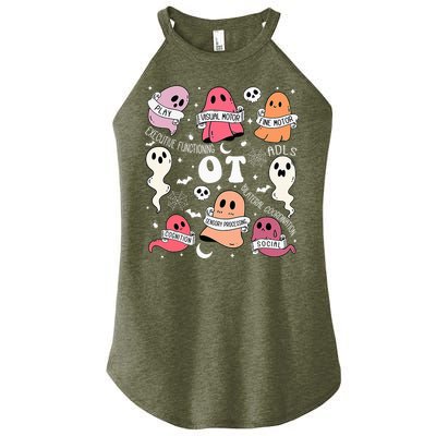 Occupational Therapy OT OTA Halloween Spooky Cute Ghosts Women's Perfect Tri Rocker Tank