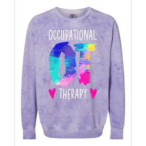 Occupational Therapist OTA Colorful Occupational Therapy Colorblast Crewneck Sweatshirt