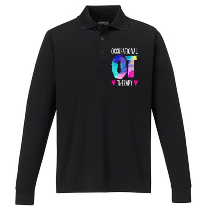 Occupational Therapist OTA Colorful Occupational Therapy Performance Long Sleeve Polo