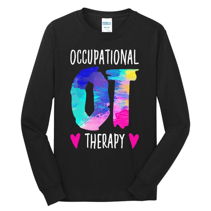 Occupational Therapist OTA Colorful Occupational Therapy Tall Long Sleeve T-Shirt