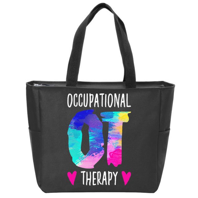 Occupational Therapist OTA Colorful Occupational Therapy Zip Tote Bag