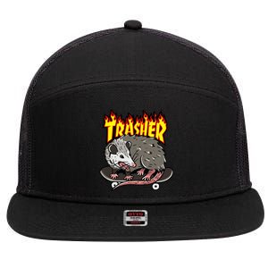 Opossum Trasher 7 Panel Mesh Trucker Snapback Hat