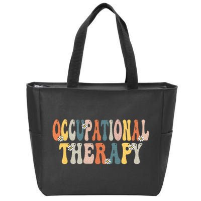 Occupational Therapy Ot Therapist Ot Month Groovy Retro Zip Tote Bag