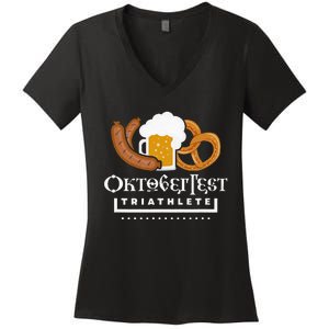 Oktoberfest Triathlete Women's V-Neck T-Shirt