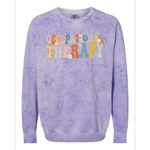 Occupational Therapy OT Therapist OT Month Groovy Retro Colorblast Crewneck Sweatshirt