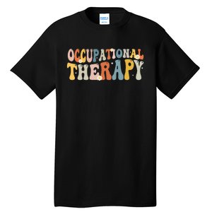 Occupational Therapy OT Therapist OT Month Groovy Retro Tall T-Shirt