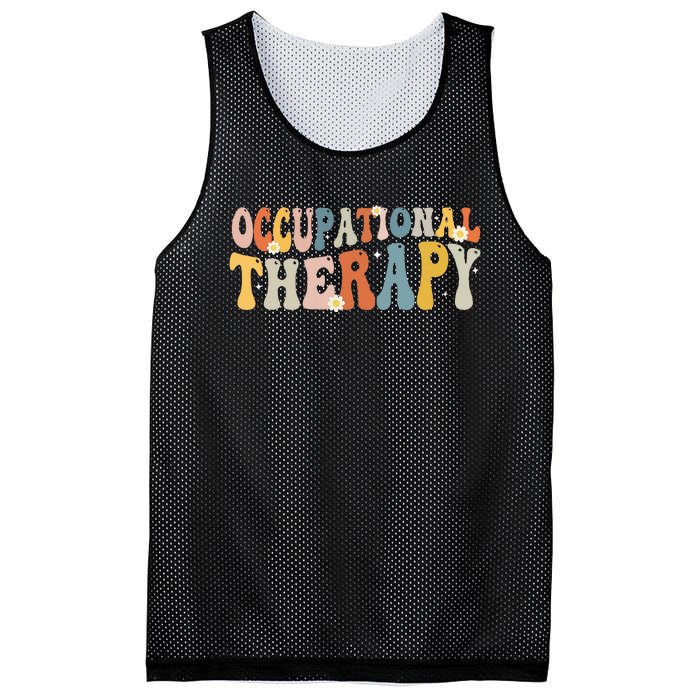 Occupational Therapy OT Therapist OT Month Groovy Retro Mesh Reversible Basketball Jersey Tank