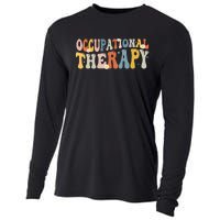 Occupational Therapy OT Therapist OT Month Groovy Retro Cooling Performance Long Sleeve Crew