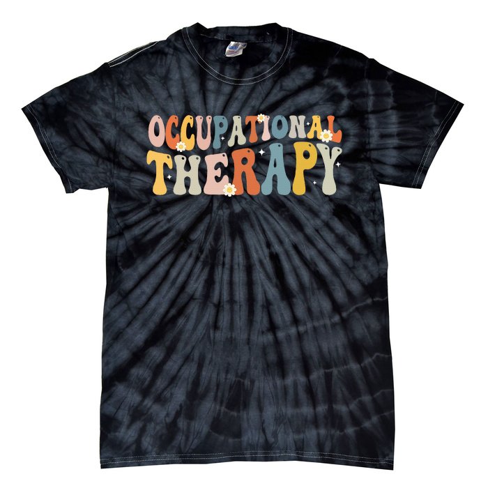 Occupational Therapy OT Therapist OT Month Groovy Retro Tie-Dye T-Shirt