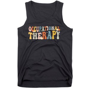 Occupational Therapy OT Therapist OT Month Groovy Retro Tank Top