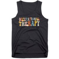 Occupational Therapy OT Therapist OT Month Groovy Retro Tank Top