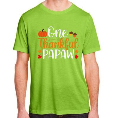 One Thankful Papaw Thankgiving Fall Autumn Pumpkin Dad Adult ChromaSoft Performance T-Shirt