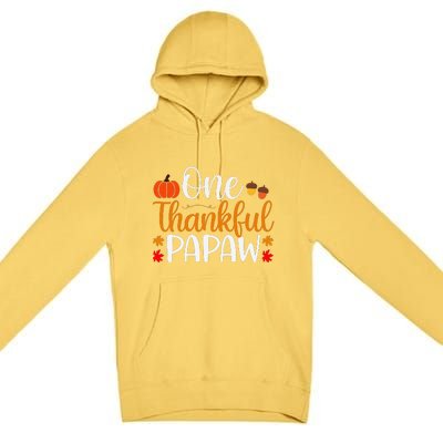 One Thankful Papaw Thankgiving Fall Autumn Pumpkin Dad Premium Pullover Hoodie