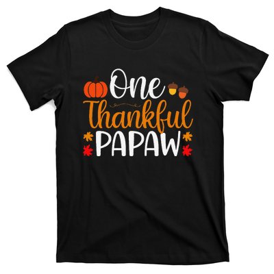 One Thankful Papaw Thankgiving Fall Autumn Pumpkin Dad T-Shirt