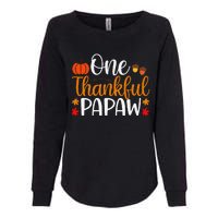 One Thankful Papaw Thankgiving Fall Autumn Pumpkin Dad Womens California Wash Sweatshirt