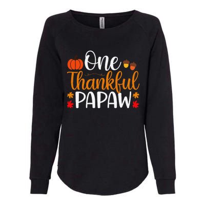 One Thankful Papaw Thankgiving Fall Autumn Pumpkin Dad Womens California Wash Sweatshirt