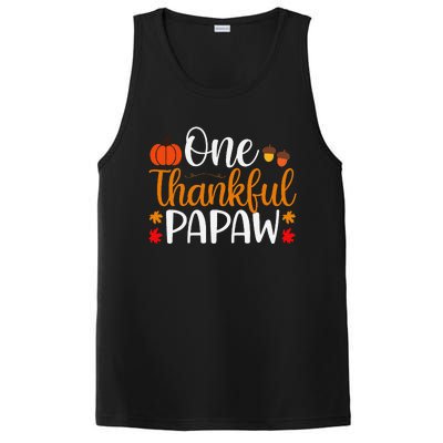 One Thankful Papaw Thankgiving Fall Autumn Pumpkin Dad PosiCharge Competitor Tank