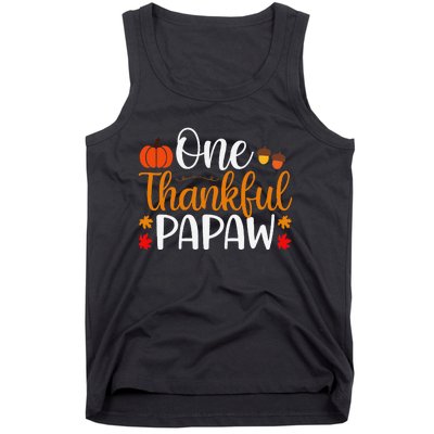 One Thankful Papaw Thankgiving Fall Autumn Pumpkin Dad Tank Top