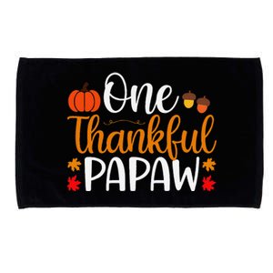 One Thankful Papaw Thankgiving Fall Autumn Pumpkin Dad Microfiber Hand Towel