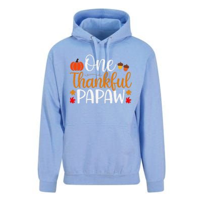 One Thankful Papaw Thankgiving Fall Autumn Pumpkin Dad Unisex Surf Hoodie