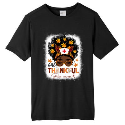 One Thankful Picu Nurse Messy Bun Black Thanksgiving Cool Gift Tall Fusion ChromaSoft Performance T-Shirt