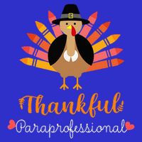One Thankful Paraprofessional Para Thanksgiving Cute Turkey Premium T-Shirt