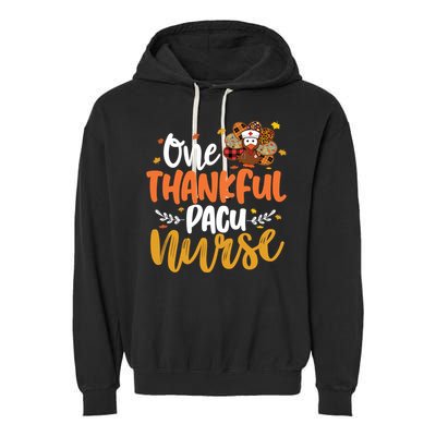 One Thankful Pacu Nurse Turkey Leopard Thanksgiving Cute Gift Garment-Dyed Fleece Hoodie