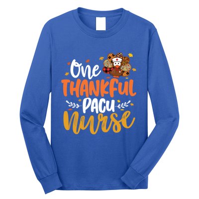 One Thankful Pacu Nurse Turkey Leopard Thanksgiving Cute Gift Long Sleeve Shirt