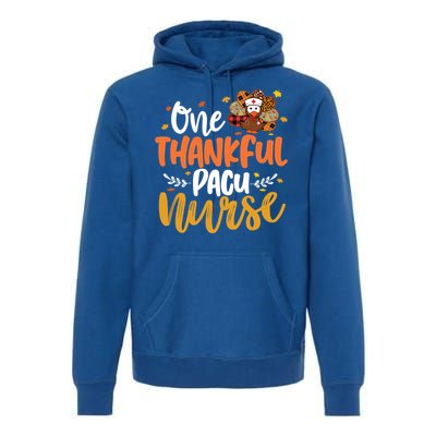 One Thankful Pacu Nurse Turkey Leopard Thanksgiving Cute Gift Premium Hoodie