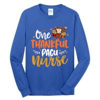 One Thankful Pacu Nurse Turkey Leopard Thanksgiving Cute Gift Tall Long Sleeve T-Shirt