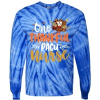 One Thankful Pacu Nurse Turkey Leopard Thanksgiving Cute Gift Tie-Dye Long Sleeve Shirt