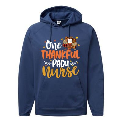 One Thankful Pacu Nurse Turkey Leopard Thanksgiving Cute Gift Performance Fleece Hoodie