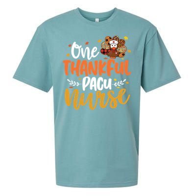 One Thankful Pacu Nurse Turkey Leopard Thanksgiving Cute Gift Sueded Cloud Jersey T-Shirt