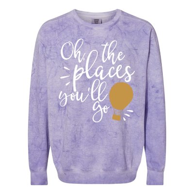 Oh The Places You'll Go Thinking Lightbulb Colorblast Crewneck Sweatshirt