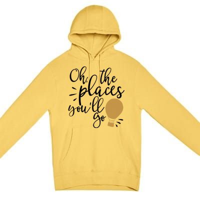 Oh The Places You'll Go Thinking Lightbulb Premium Pullover Hoodie