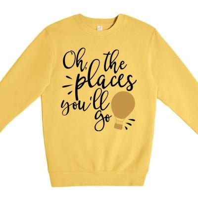 Oh The Places You'll Go Thinking Lightbulb Premium Crewneck Sweatshirt