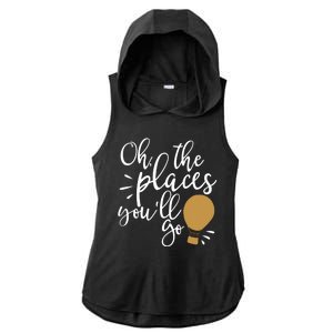 Oh The Places You'll Go Thinking Lightbulb Ladies PosiCharge Tri-Blend Wicking Draft Hoodie Tank