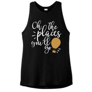 Oh The Places You'll Go Thinking Lightbulb Ladies PosiCharge Tri-Blend Wicking Tank