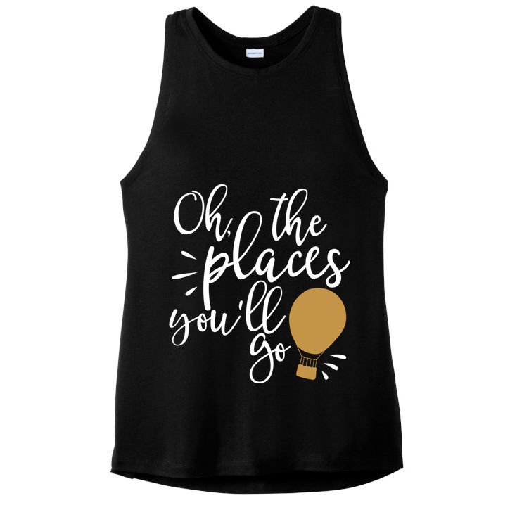 Oh The Places You'll Go Thinking Lightbulb Ladies PosiCharge Tri-Blend Wicking Tank