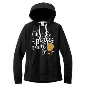 Oh The Places You'll Go Thinking Lightbulb Women's Fleece Hoodie